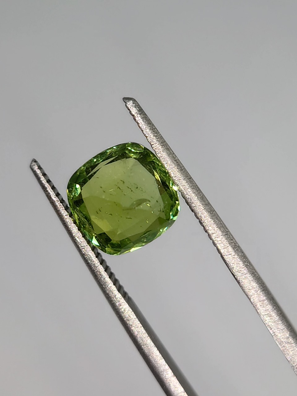 2.3ct Parrot Green Cushion Cut Tourmaline from Afghanistan — view 2